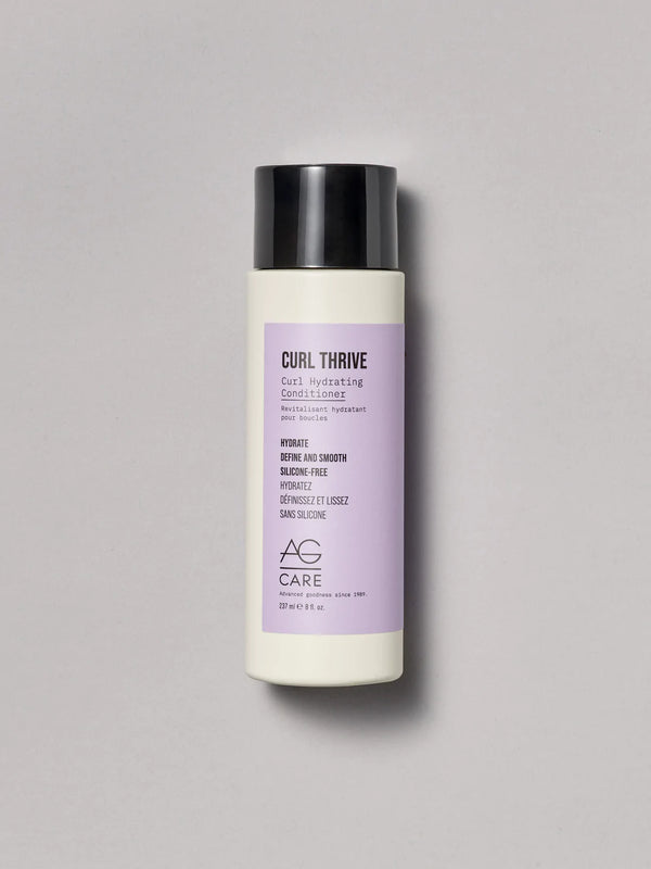 Pastel lavender label silicone-free conditioner to hydrate and define curls from an eco-friendly salon in Toronto