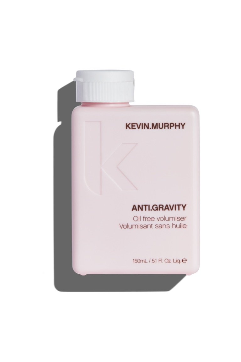 Light pastel pink square bottle ANTI.GRAVITY lotion by Kevin Murphy at Green Circle Salon, Eco-friendly Toronto salon with online booking.