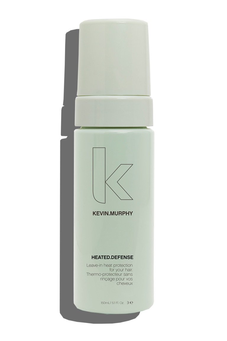 Light pastel green HEATED.DEFENSE by Kevin Murphy at Green Circle Salon Toronto. Weightless heat protectant foam up to 450°F