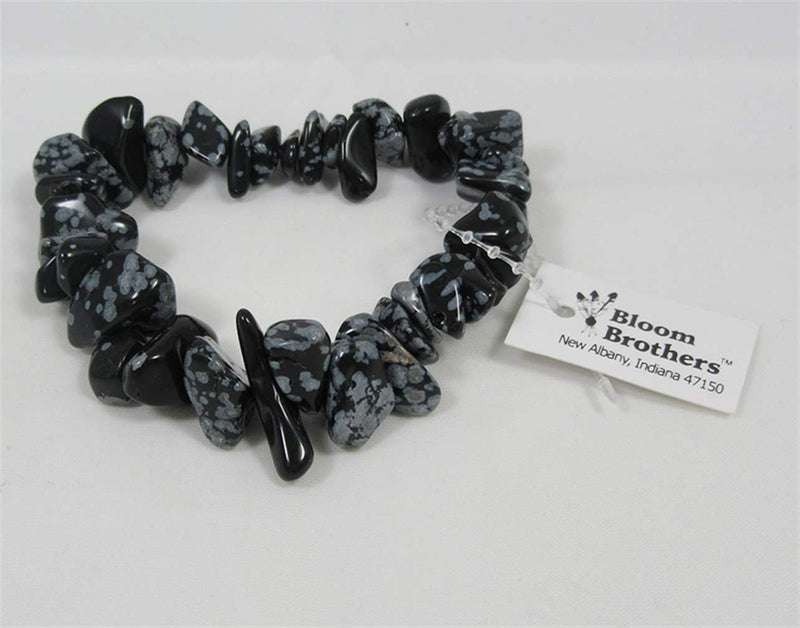 Semi precious stone stretch bracelet - elastic crystal bracelet in black - Manzer Hair Studio