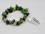 Semi precious stone stretch bracelet - elastic crystal bracelet - GREEN - Manzer Hair Studio