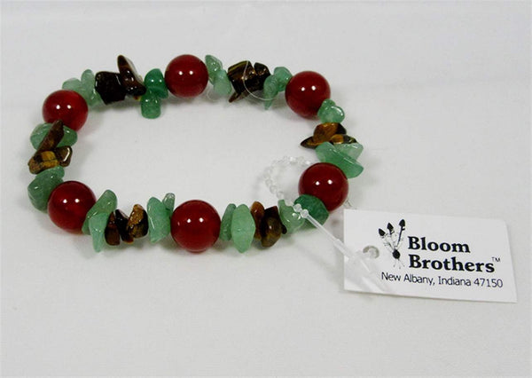 Semi precious stone stretch bracelet - elastic crystal bracelet in multicolour from Manzer Hair Studio