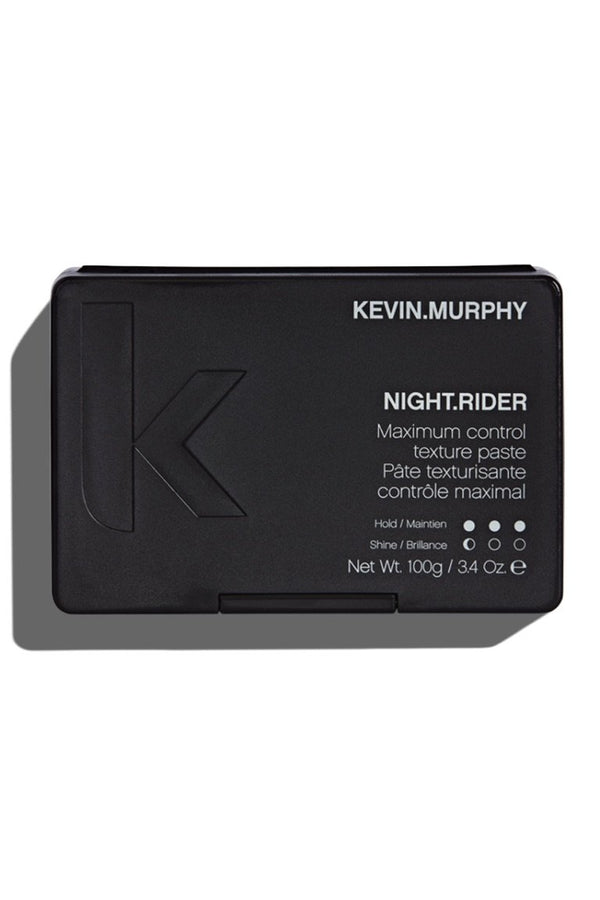 Black NIGHT.RIDER by Kevin Murphy at Green Circle Salon Toronto. Matte molding paste for edgy texture and hair protection.
