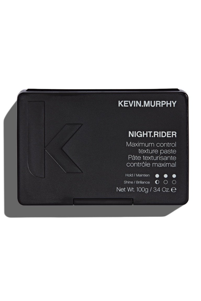 Black NIGHT.RIDER by Kevin Murphy at Green Circle Salon Toronto. Matte molding paste for edgy texture and hair protection.