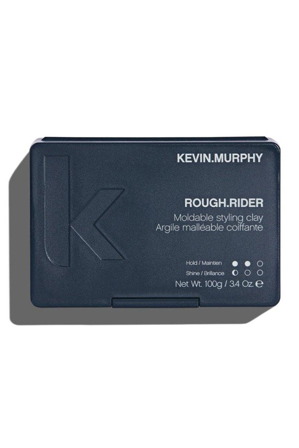 Black rectangular ROUGH.RIDER paste by Kevin Murphy at Green Circle Salon Toronto. Matte finish with strong hold and hair-strengthening.