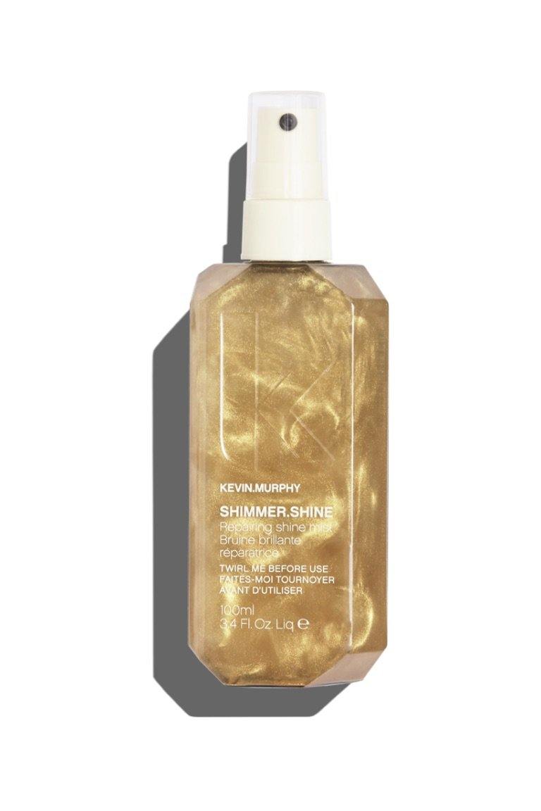 Translucent gold SHIMMER.SHINE by Kevin Murphy at Green Circle Salon Toronto. Lightweight mist adds shine, elasticity, and shimmer.