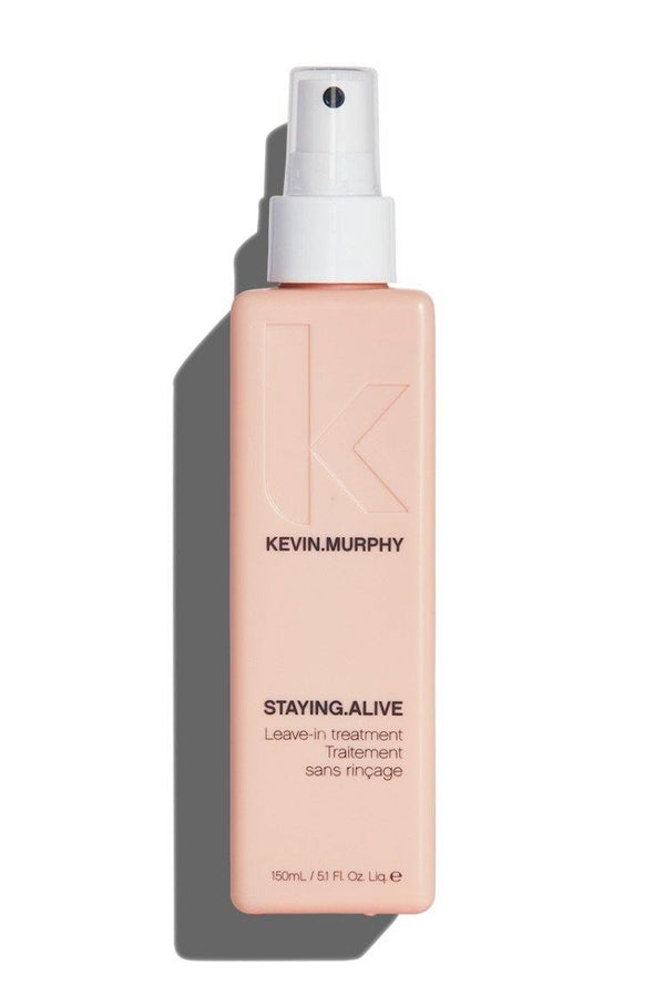 Light peach STAYING.ALIVE by Kevin Murphy at Green Circle Salon Toronto. Weightless leave-in mist to repair and smooth damaged hair.